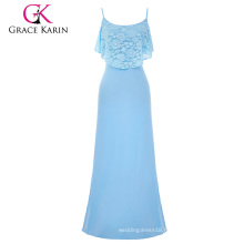 Grace Karin Occident Women's Summer Spaghetti Straps Long Light blue Beach Dress Maxi Dress CL008933-3